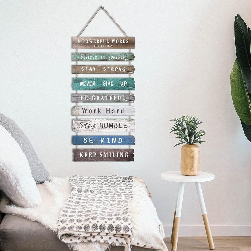 Joyhawk Inspirational Wall Art Decor for Office, Wooden Rustic Hanging Motivational Wall Art Decoration Sign, Inspiring Positive Quotes Wall Art for Home Living Room Bedroom Bathroom Classroom Gym 12"x24" - Image 3